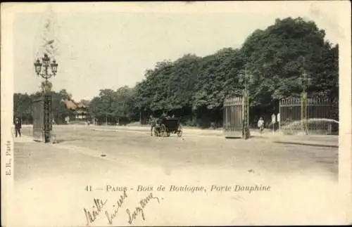 Ak Paris XVI, Bois de Boulogne, Porte Dauphine