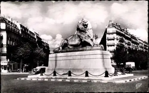 Ak Paris XIV Observatoire, Place Denfert-Rochereau, Lion de Belfort