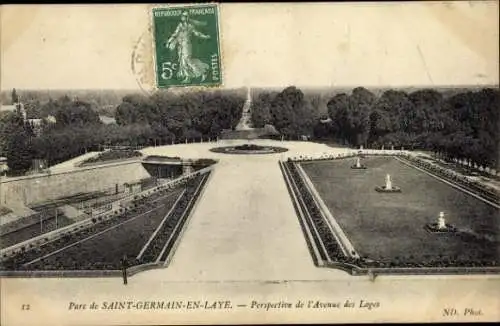 Ak Saint Germain en Laye Yvelines, Park, Perspective d l'Avenue des Loges