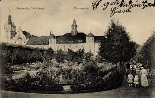 Ak Kołobrzeg Ostseebad Kolberg Pommern, Rosengarten
