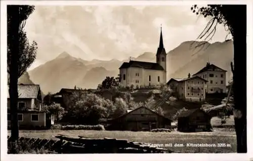 Ak Kaprun in Salzburg, Teilansicht, Kirche, Kitzsteinhorn