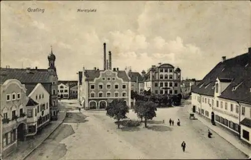 Ak Grafing bei München Oberbayern, Marktplatz