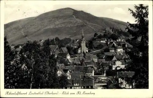 Ak Lautenthal Langelsheim im Oberharz, Teilansicht, Blick vom Kl. Bromberg, Kirchturm