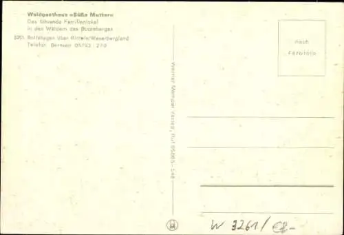 Ak Rolfshagen Auetal Niedersachsen, Waldgasthaus Süße Mutter, Waltraud Schiller
