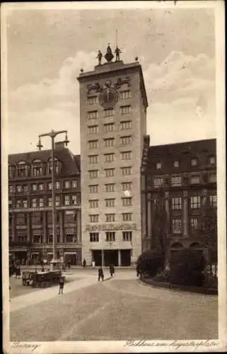 Ak Leipzig in Sachsen, Hochhaus am Augustusplatz