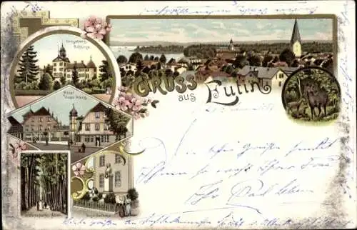 Litho Eutin in Ostholstein, Schloss, Hotel, Schlosspark-Allee