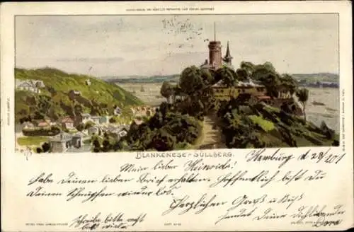 Künstler AK Biese, C., Hamburg Altona Blankenese, Blick auf den Süllberg