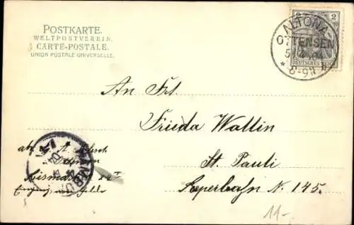 Ak Hamburg Altona, Straßenpartie, Post