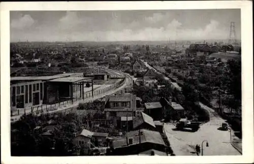 Ak Hamburg Bergedorf Moorfleet, Panorama, LKW, Brücke, Eisenbahnschienen