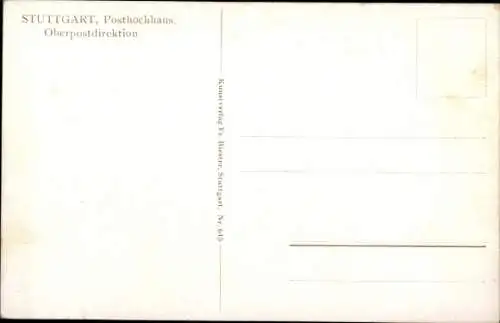 Ak Stuttgart in Baden Württemberg, Oberpostdirektion, Posthochhaus