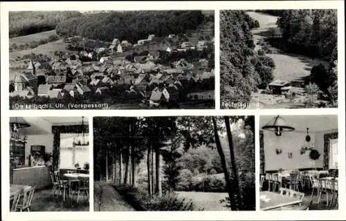 Ak Geiselbach in Unterfranken, Gasthaus Grüner Baum, Teufelgrund, Totalansicht