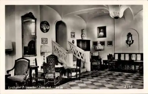 Ak Zürs am Arlberg Vorarlberg, Hotel Zürserhof, Innenansicht