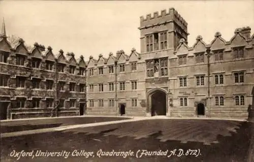 Ak Oxford Oxfordshire England, University College, Quadrangle