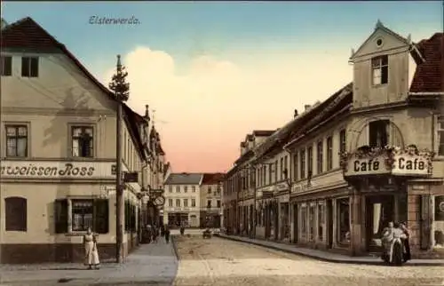 Ak Elsterwerda in Brandenburg, Hotel zum weißen Ross, Café