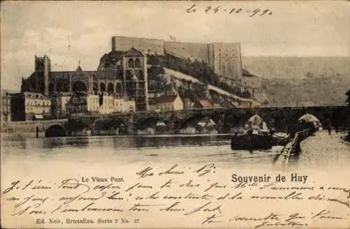 Ak Huy Wallonien Lüttich, Brücke