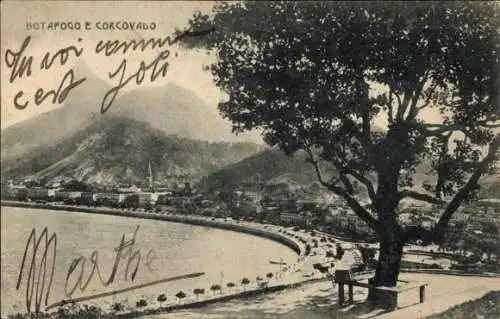 Ak Botafogo Rio de Janeiro Brasilien, Corcovado