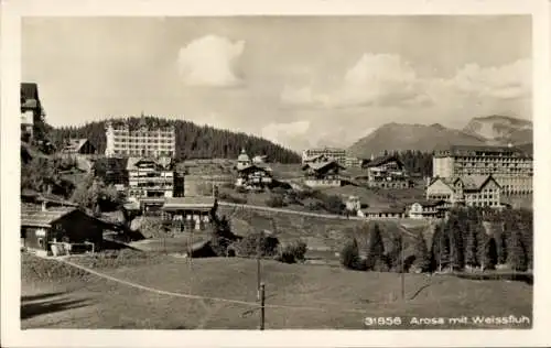 Ak Arosa Kanton Graubünden Schweiz, Teilansicht mit Weissfluh