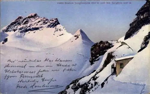 Ak Kanton Bern, Station Jungfraujoch und die Jungfrau