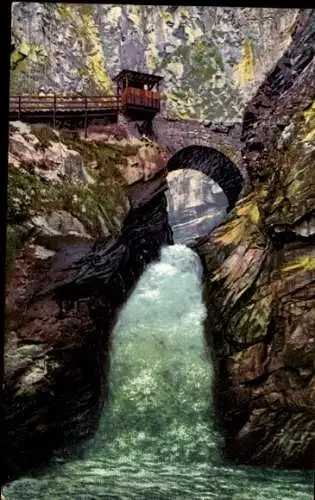 Ak Ponte Nova Birchabruck im Eggental Nova Ponente Deutschnofen Südtirol, Wasserfall