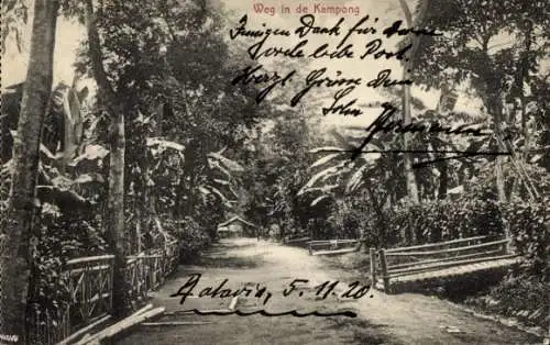Ak Indonesien, Weg in de Kampong