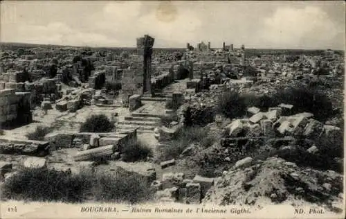 Ak Bougrara Tunesien, römische Ruinen, antikes Gigthi