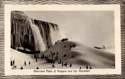 Präge Passepartout Ak New York, American Falls of Niagara and lec Mountain