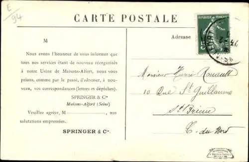Ak Maisons Alfort Val de Marne, Fabrique de Levure et d´Alcool de Grains, Inondation Janvier 1910