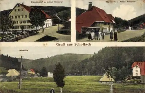 Ak Schollach Eisenbach im Schwarzwald, Teilansicht, Blessinghof, Sägewerk