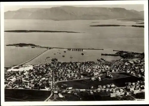 Sammelbild Zeppelin Weltfahrten II. Buch Serie Nordland Fahrten 1930 Bild 44, Island, Reykjavik