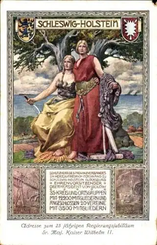 Künstler Ak Schleswig Holstein, 25-jähriges Regierungsjubiläum Kaiser Wilhelm II.