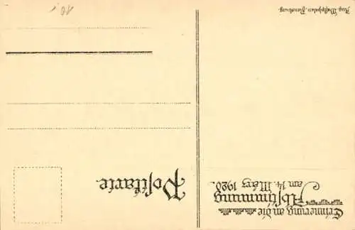 Künstler Ak Erinnerung an die Abstimmung am 14. März 1920, Volksabstimmung in Schleswig