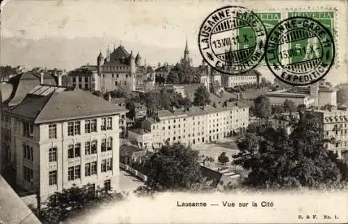 Ak Lausanne Kanton Waadt, Blick auf die Stadt