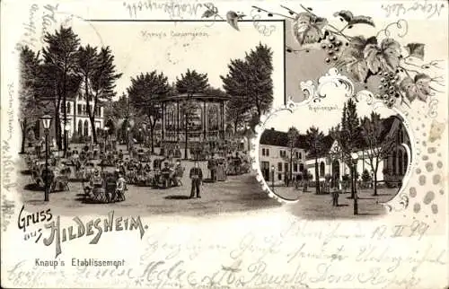 Litho Hildesheim, Knaup's Etablissement und Konzertgarten, Speisesaal