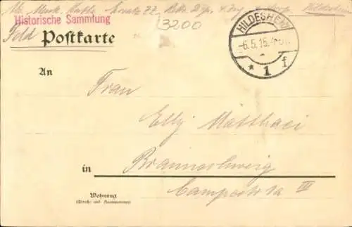 Ak Hildesheim in Niedersachsen, Rathaussaal, Wandgemälde, Kronleuchter