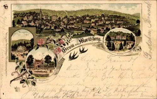 Litho Moritzberg Hildesheim in Niedersachsen, Gesamtansicht, Waldquelle, Berghölzchen