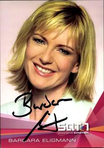 Ak Schauspielerin Barbara Eligmann, Portrait, Autogramm, SAT1
