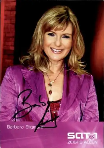 Ak Schauspielerin Barbara Eligmann, Portrait, Autogramm, SAT1