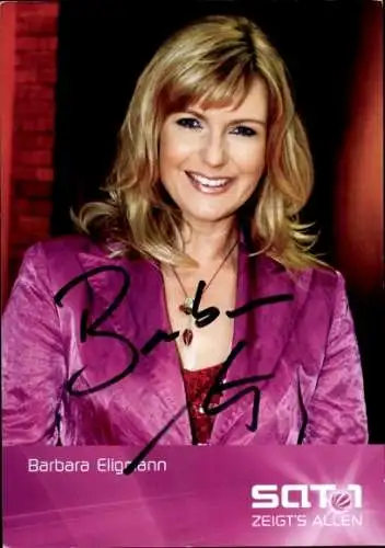 Ak Schauspielerin Barbara Eligmann, Portrait, Autogramm, SAT1