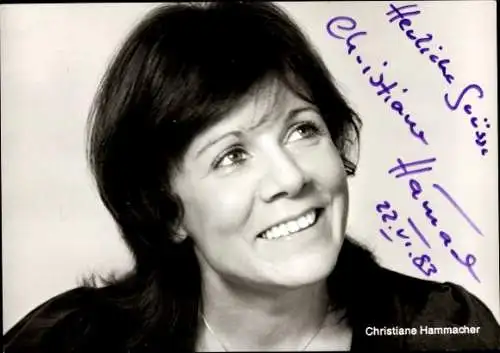 Ak Christiane Hammacher, Portrait, Autogramm