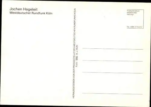 Ak Schauspieler Jochen Hageleit, Portrait, Autogramm