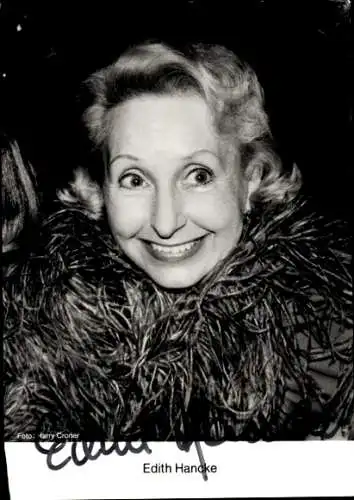 Ak Schauspielerin Edith Handke, Portrait, Autogramm