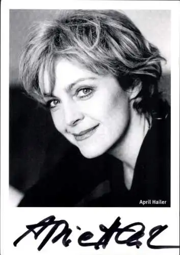 Ak Schauspielerin April Hailer, Portrait, Autogramm