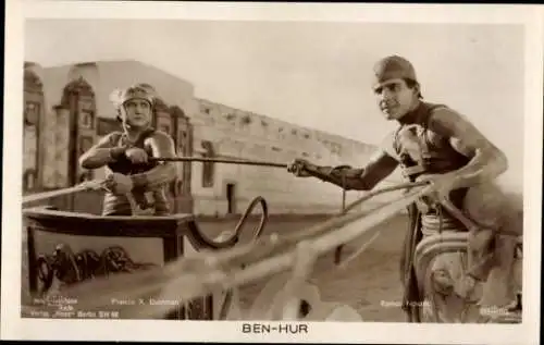 Ak Schauspieler Ramon Novarro, Francis X. Bushman, Ben Hur, Ross Verlag 73 5