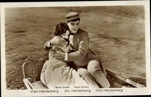 Ak Schauspieler Ramon Novarro, Schauspierin Norma Shearer, Filmszene Alt-Heidelberg