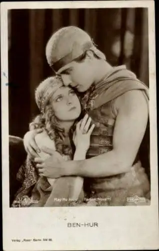 Ak Schauspieler Ramon Novarro und Mae McAvoy, Filmszene, Ben Hur