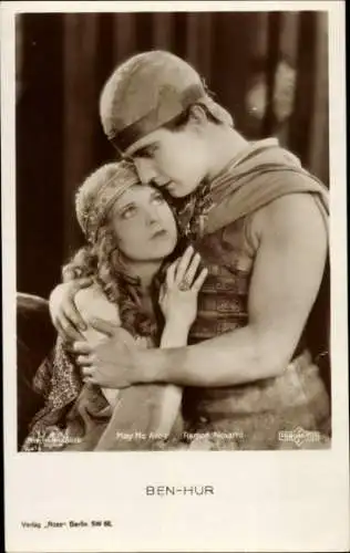 Ak Schauspieler Ramon Novarro und Mae McAvoy, Filmszene, Ben Hur