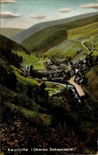 Ak Katzhütte im Schwarzatal, Panorama