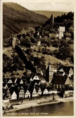 Ak Hirschhorn am Neckar Hessen, Teilansicht der Stadt mit Schloss