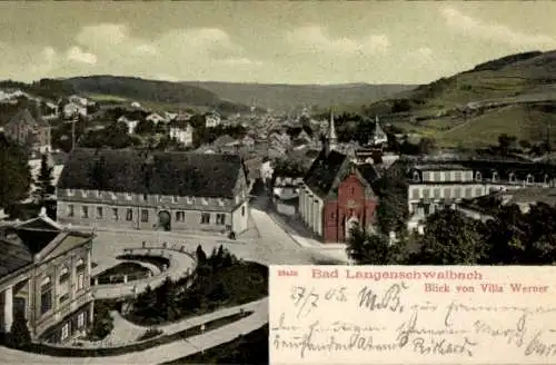 Ak Langenschwalbach Bad Schwalbach im Taunus, Blick von Villa Werner