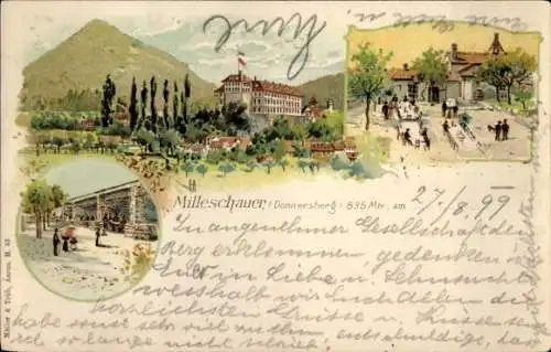 Litho Milešovka Milleschauer Donnersberg Region Aussig, Hotel, Gäste